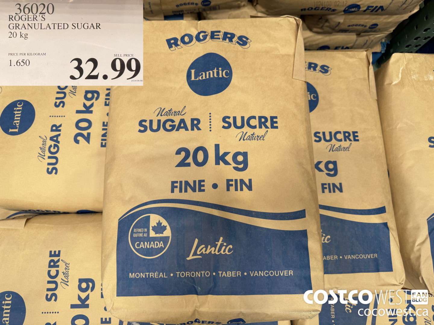 36020 ROGERS GRANULATED SUGAR 20 kg $32.99