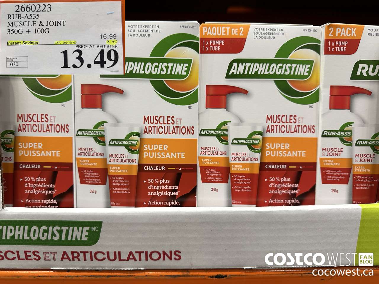 2660223 RUB-A535 MUSCLE & JOINT 350G + 100G ($3.50 INSTANT SAVINGS EXPIRES ON 2024-06-09) $13.49