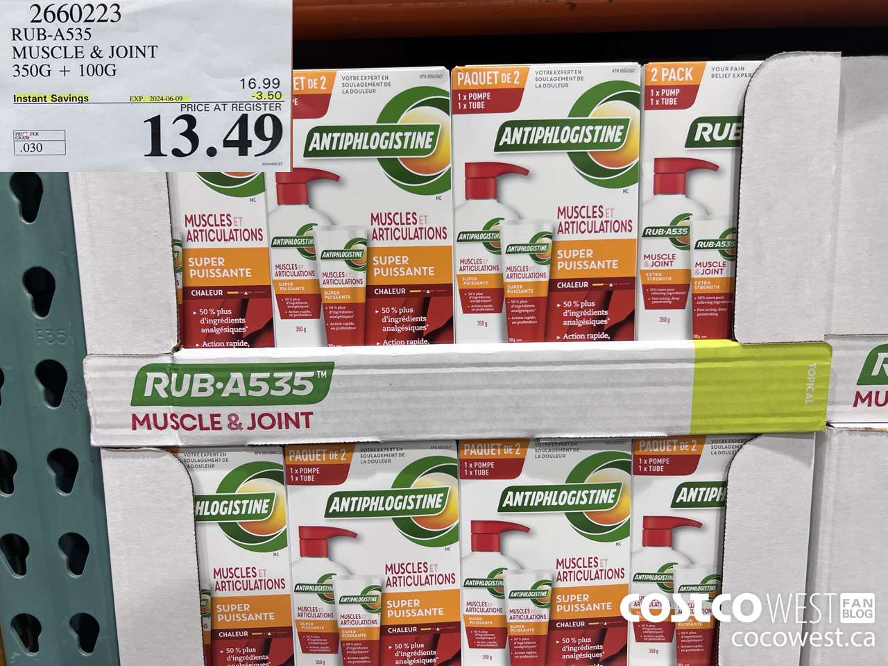 2660223 RUB-A535 MUSCLE & JOINT 350G + 100G ($3.50 INSTANT SAVINGS EXPIRES ON 2024-06-09) $13.49