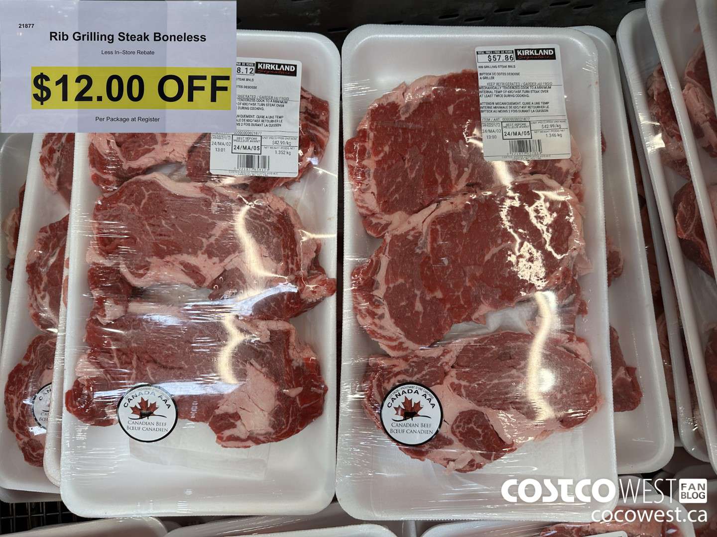 21877 Rib Grilling Steak Boneless  ($12.00 INSTANT SAVINGS)