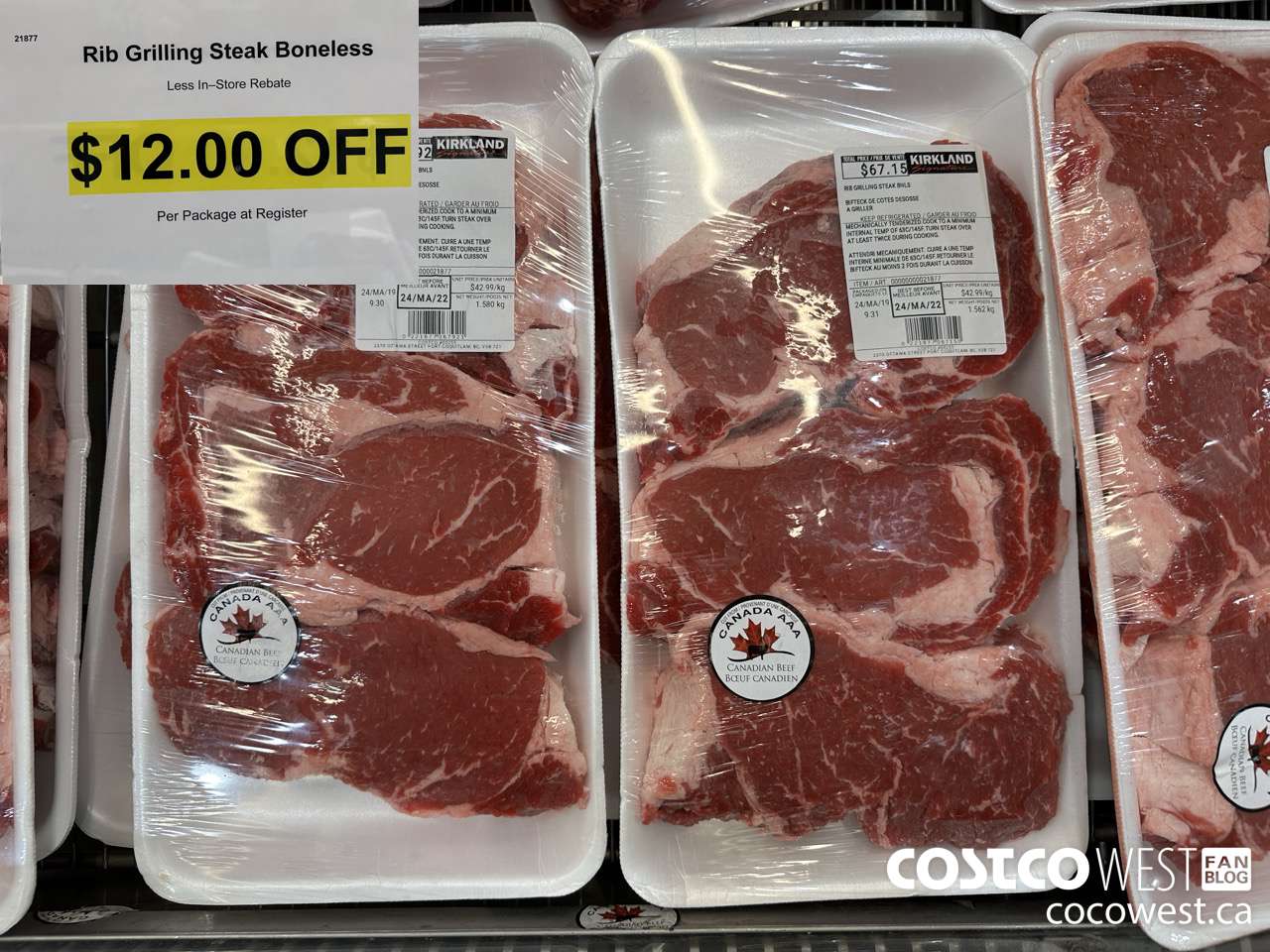 21877 Rib Grilling Steak Boneless  ($12.00 INSTANT SAVINGS)