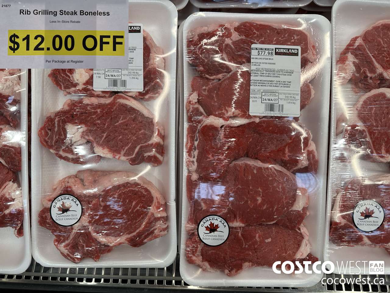 21877 Rib Grilling Steak Boneless  ($12.00 INSTANT SAVINGS)