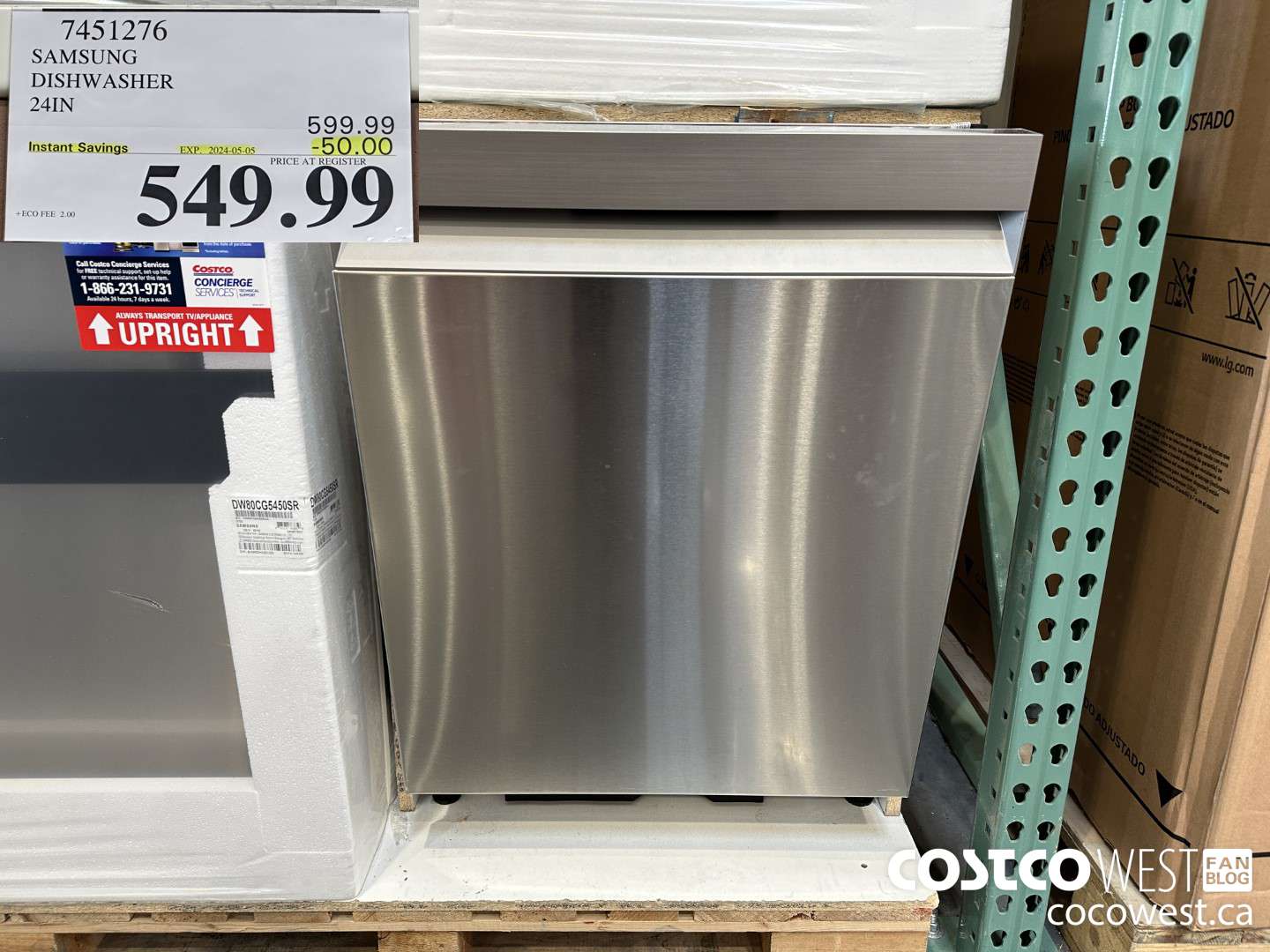 7451276 SAMSUNG DISHWASHER 24IN ($50.00 INSTANT SAVINGS EXPIRES ON 2024-05-05) $549.99