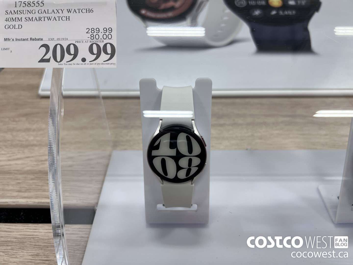 1758555 SAMSUNG GALAXY WATCH6 40MM SMARTWATCH GOLD ($80.00 INSTANT SAVINGS EXPIRES ON 2024-05-19) $209.99