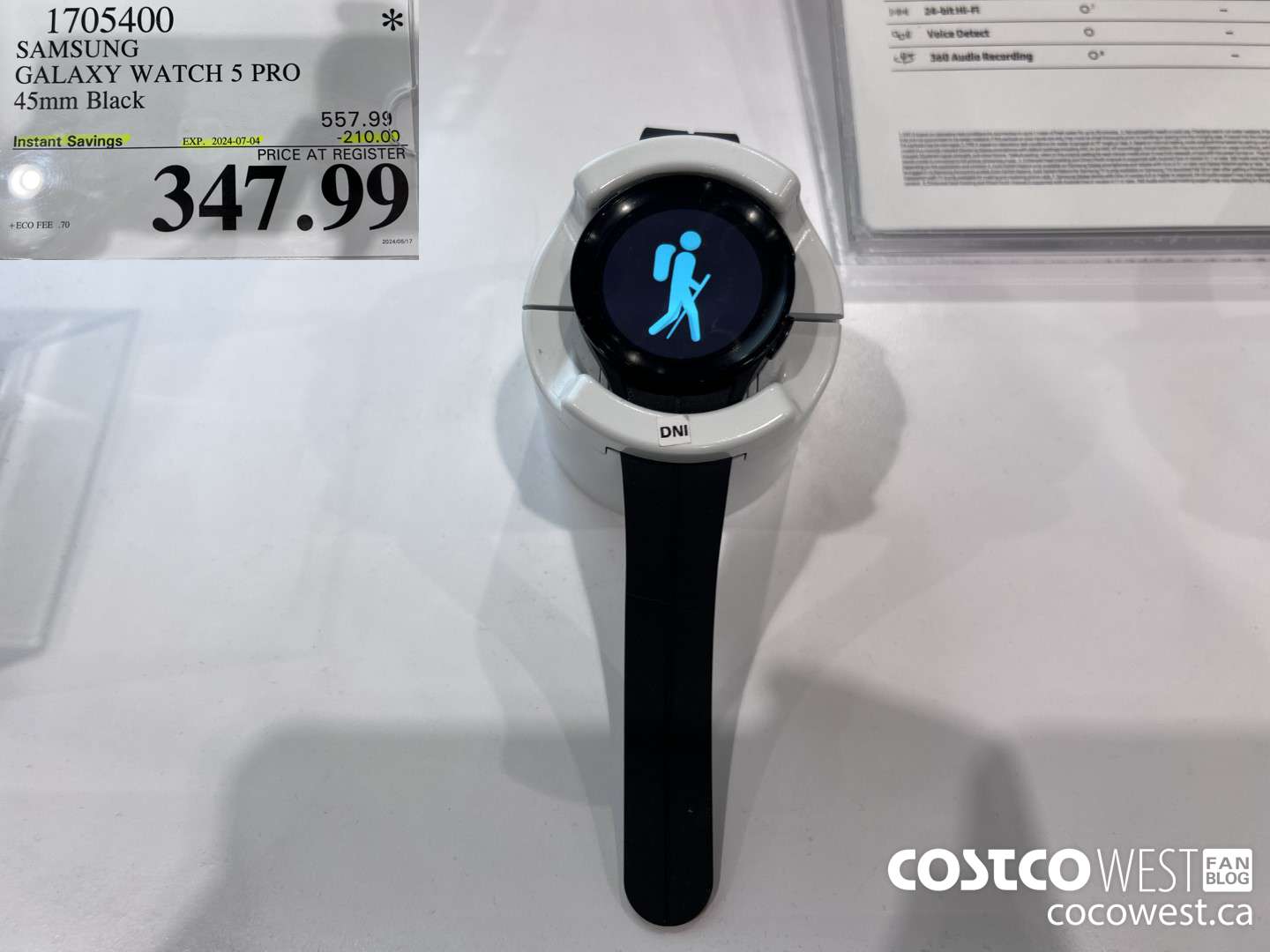 1705400 SAMSUNG GALAXY WATCH 5 PRO 45MM BLACK ($210.00 INSTANT SAVINGS EXPIRES ON 2024-07-04) $347.99