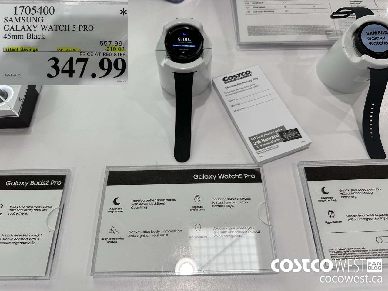 1705400 SAMSUNG GALAXY WATCH 5 PRO 45MM BLACK ($210.00 INSTANT SAVINGS EXPIRES ON 2024-07-04) $347.99