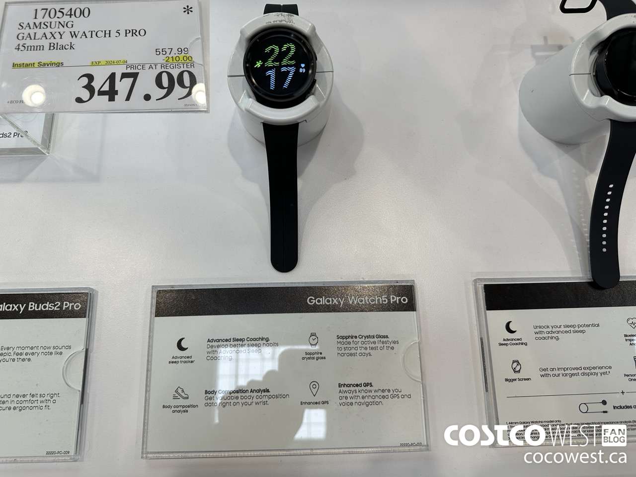 1705400 SAMSUNG GALAXY WATCH 5 PRO 45MM BLACK ($210.00 INSTANT SAVINGS EXPIRES ON 2024-07-04) $347.99