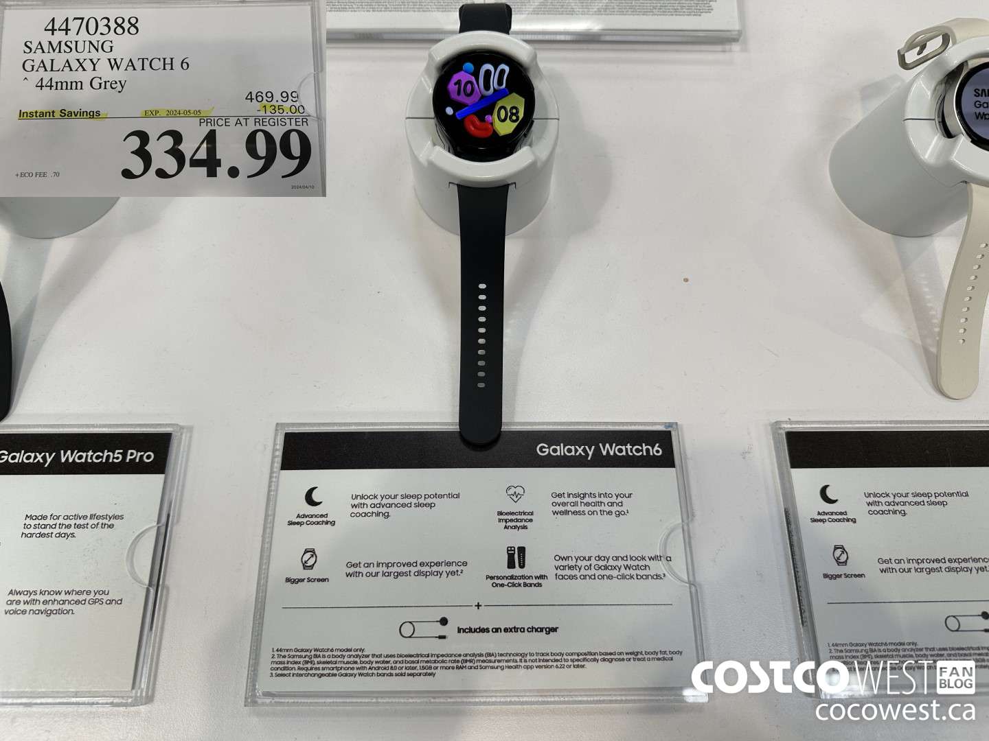4470388 SAMSUNG GALAXY WATCH 6 44MM GREY ($135.00 INSTANT SAVINGS EXPIRES ON 2024-05-05) $334.99