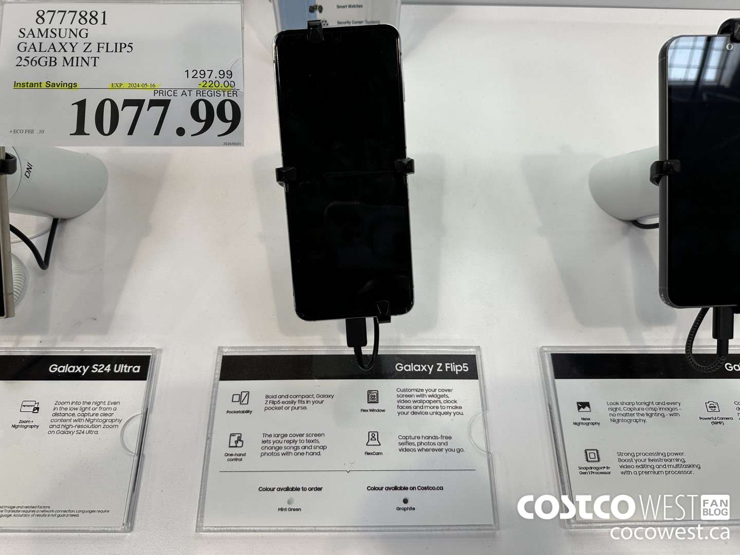 8777881 SAMSUNG GALAXY Z FLIP5 256GB MINT ($220.00 INSTANT SAVINGS EXPIRES ON 2024-05-16) $1077.99