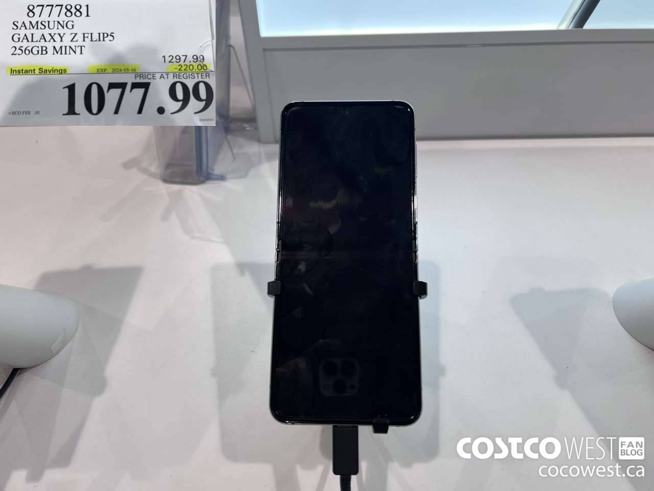 8777881 SAMSUNG GALAXY Z FLIP5 256GB MINT ($220.00 INSTANT SAVINGS EXPIRES ON 2024-05-16) $1077.99