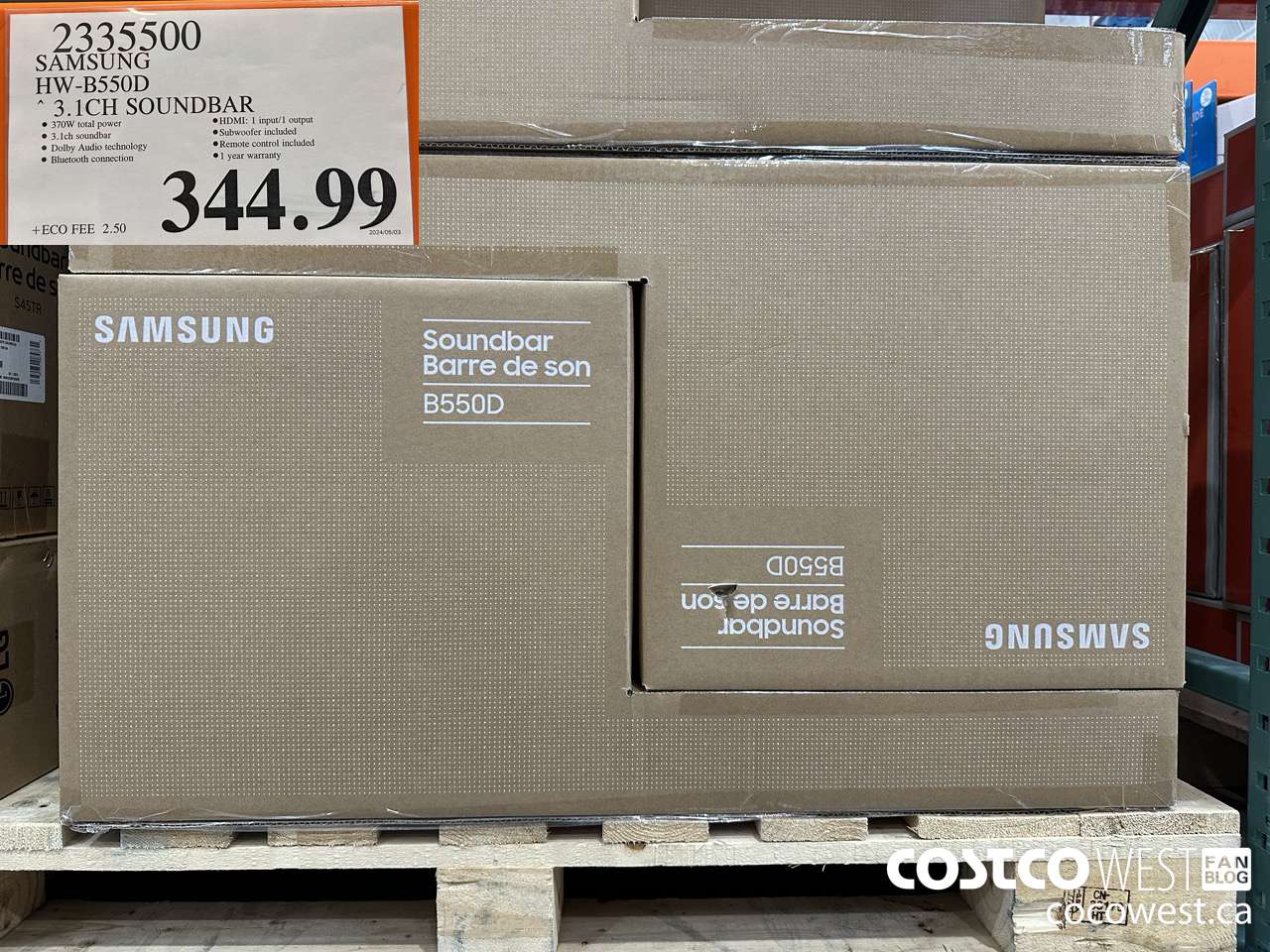 2335500 SAMSUNG HW-855GD SOUNDBAR 3.1CH $344.99