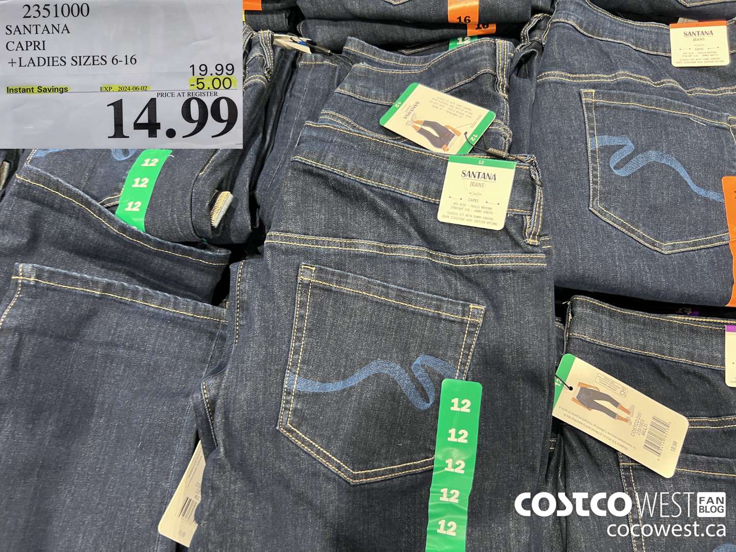 2351000 SANTANA CAPRI LADIES SIZES 6-16 ($5.00 INSTANT SAVINGS EXPIRES ON 2024-06-02) $14.99