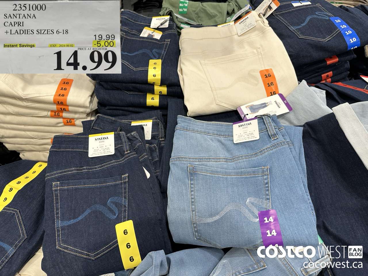 2351000 SANTANA CAPRI LADIES SIZES 6-16 ($5.00 INSTANT SAVINGS EXPIRES ON 2024-06-02) $14.99