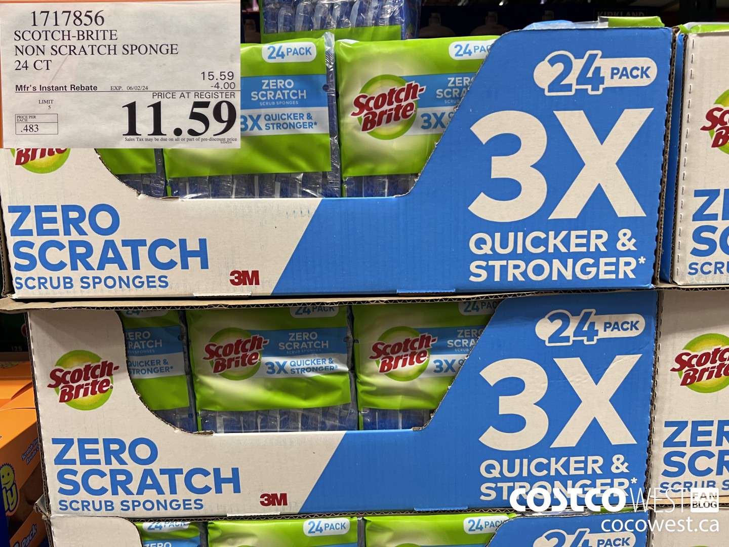 1717856 SCOTCH-BRITE NON SCRATCH SPONGE 24 CT ($4.00 INSTANT SAVINGS EXPIRES ON 2024-06-02) $11.59