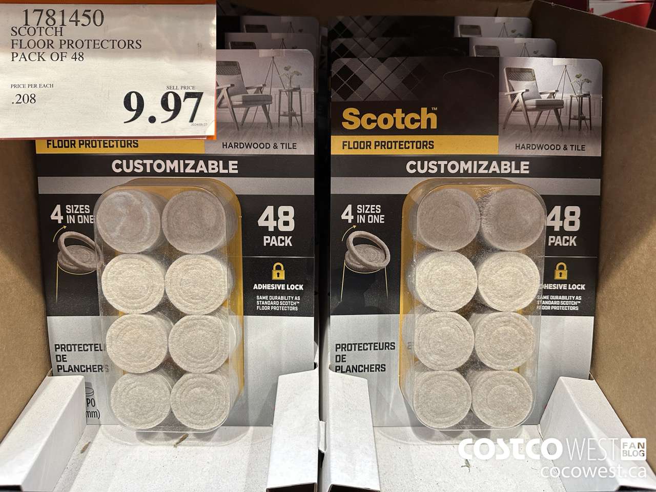1781450 SCOTCH FLOOR PROTECTORS PACK OF 48 $9.97
