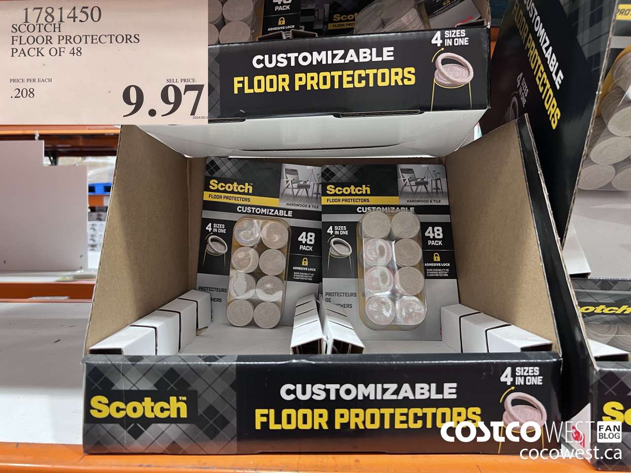1781450 SCOTCH FLOOR PROTECTORS PACK OF 48 $9.97