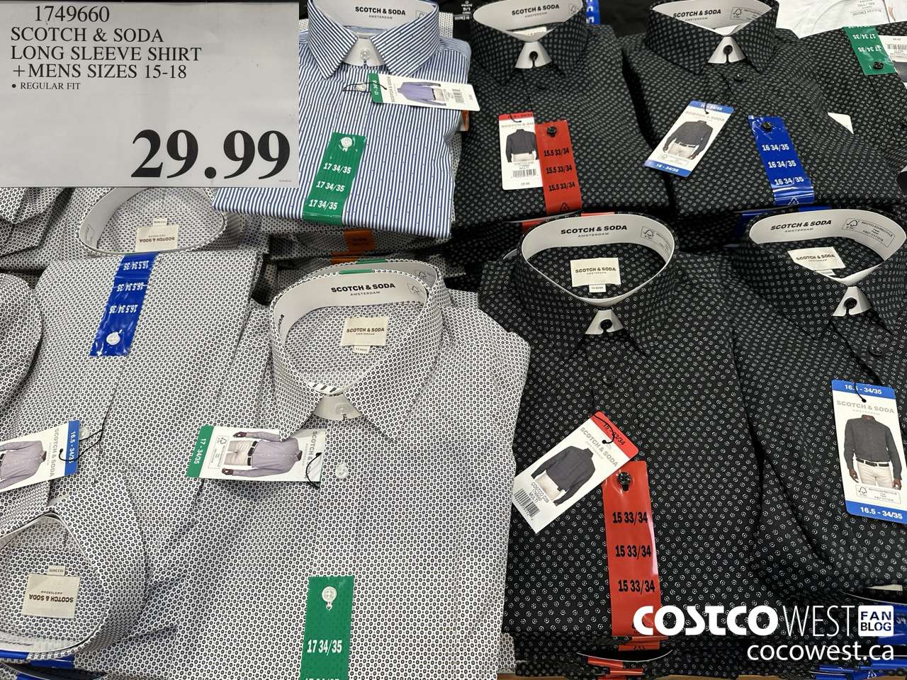 1749660 SCOTCH & SODA LONG SLEEVE SHIRT MENS SIZES 15-18 $29.99