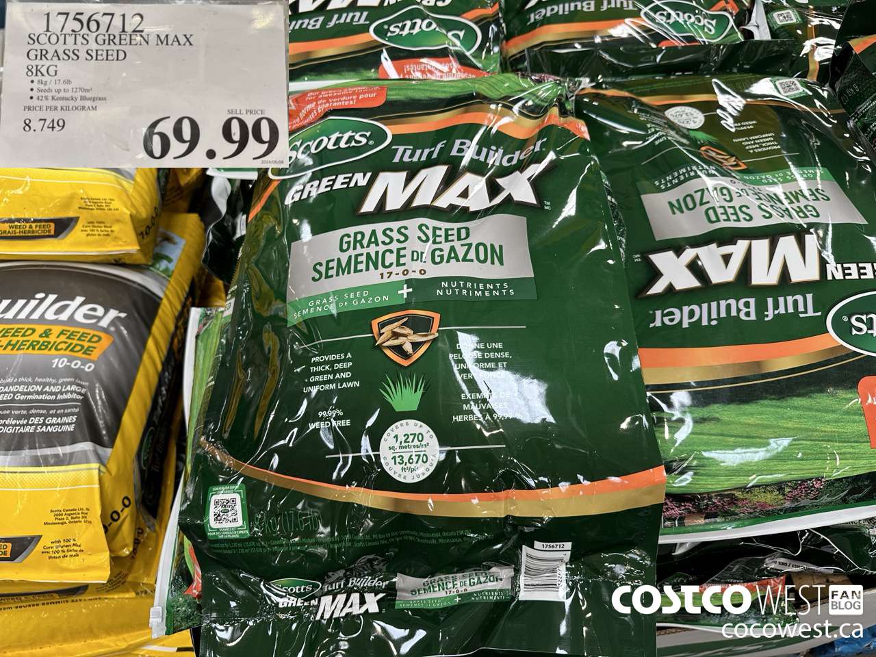1756712 SCOTTS GREEN MAX GRASS SEED 8KG $69.99