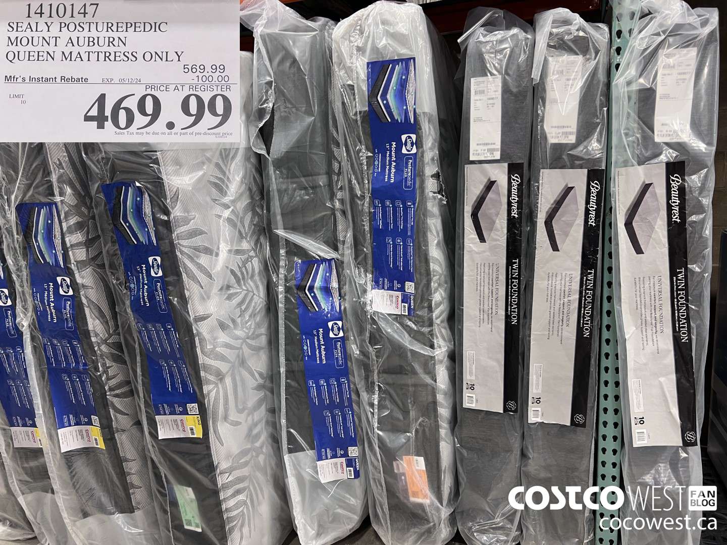 1410147 SEALY POSTUREPEDIC MOUNT AUBURN QUEEN MATTRESS ONLY ($100.00 INSTANT SAVINGS EXPIRES ON 2024-05-12) $469.99