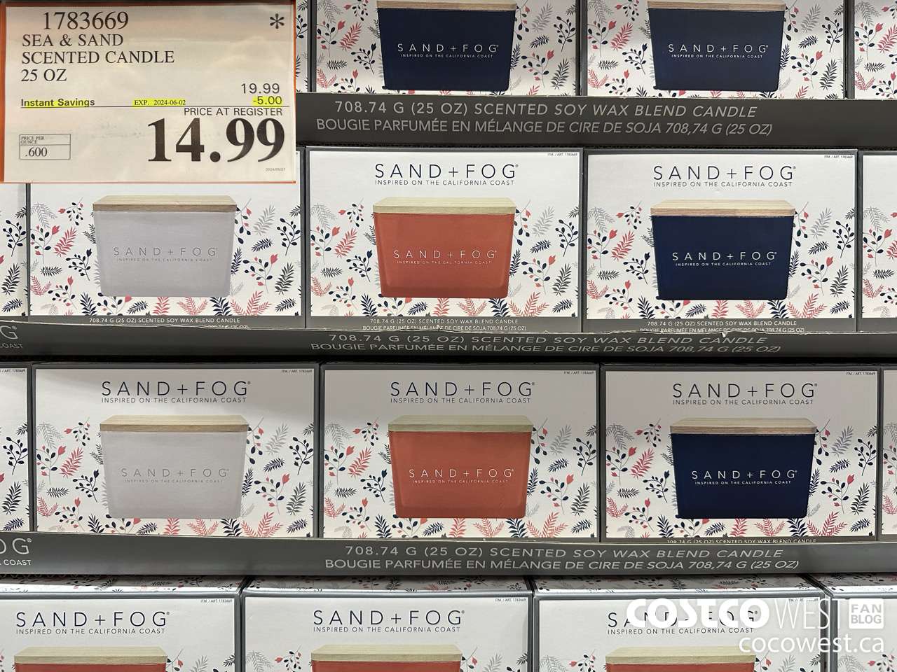 1783669 SEA & SAND SCENTED CANCLE 25 OZ ($5.00 INSTANT SAVINGS EXPIRES ON 2024-06-02) $14.99