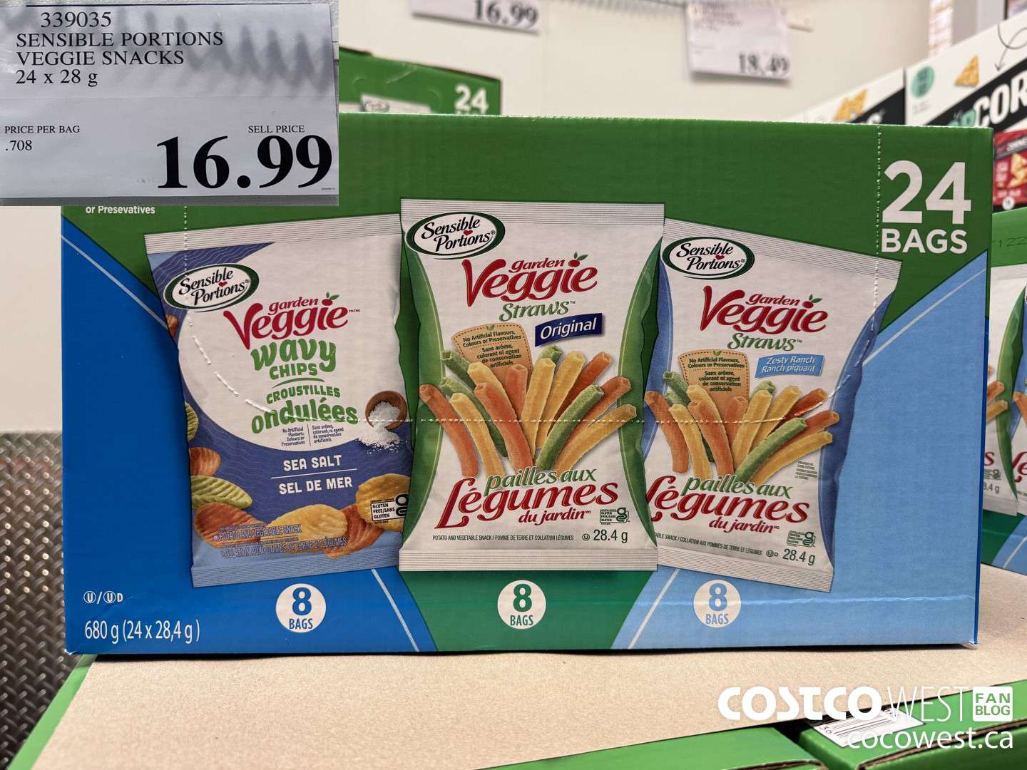 339035 SENSIBLE PORTIONS VEGGIE SNACKS 24 x 28 g $16.99