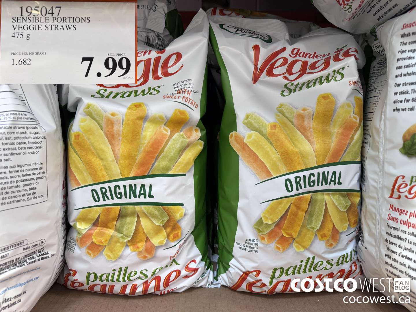 195047 SENSIBLE PORTIONS VEGGIE STRAWS 475 g $7.99