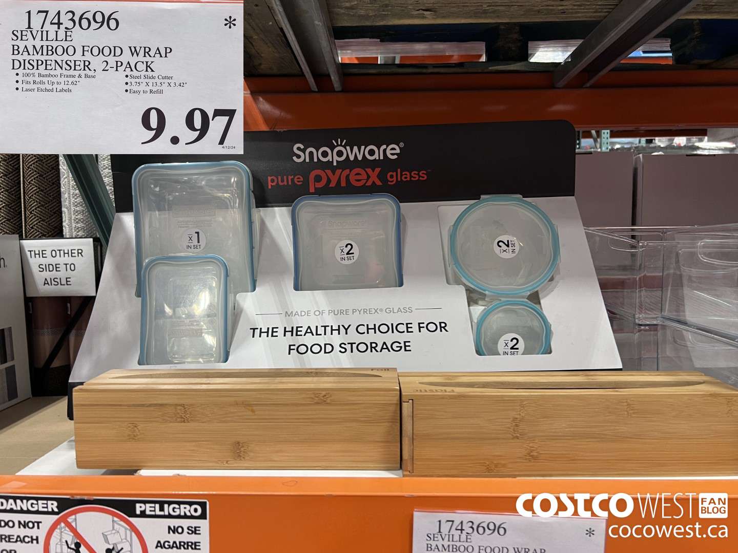 1743696 SEVILLE BAMBOO FOOD WRAP DISPENSER 2-PACK $9.97