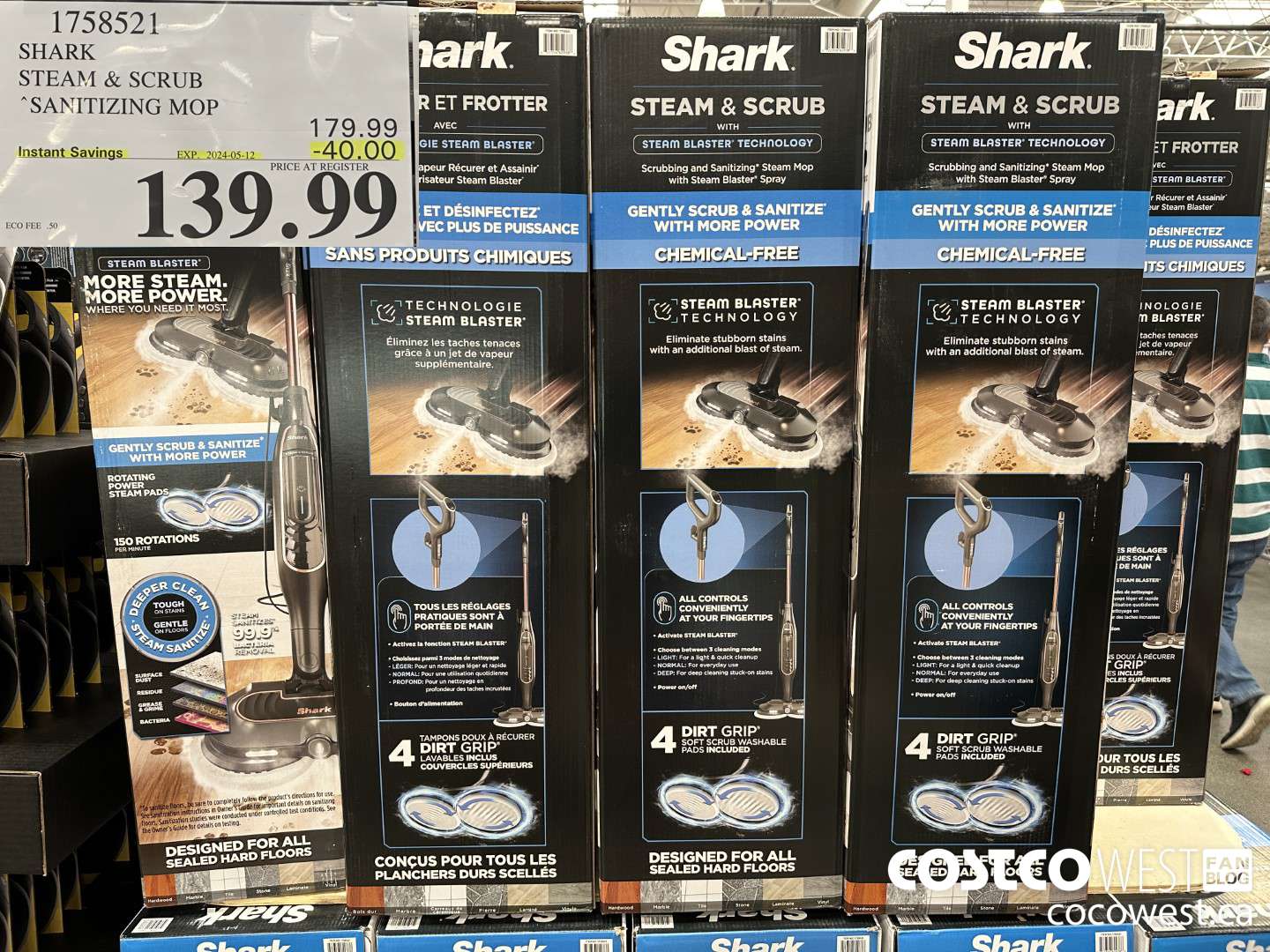 1758521 SHARK STEAM & SCRUB SANITIZING MOP ($40.00 INSTANT SAVINGS EXPIRES ON 2024-05-12) $139.99