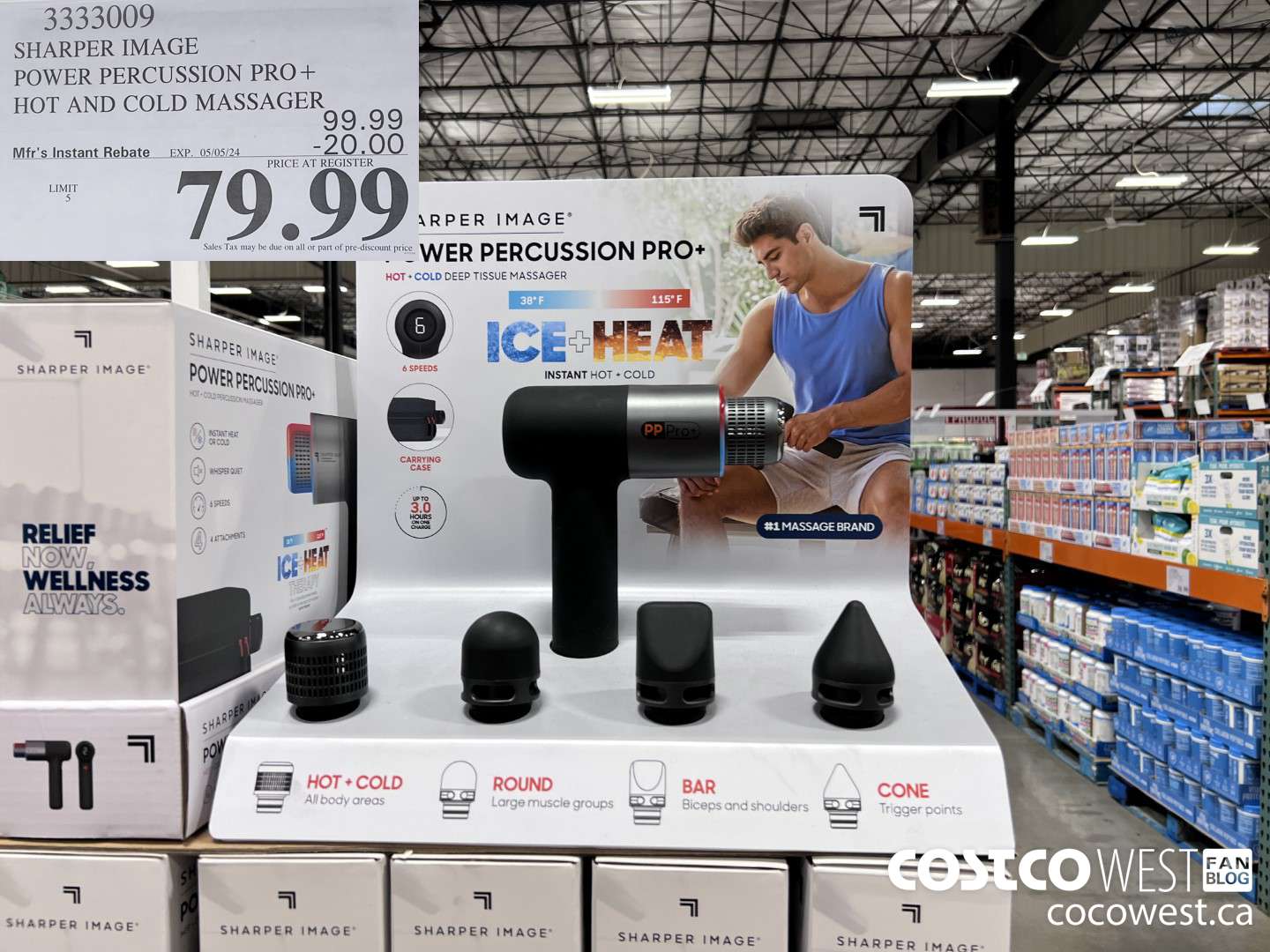 3333009 SHARPER IMAGE POWER PERCUSSION PRO+ HOT AND COLD MASSAGER ($20.00 INSTANT SAVINGS EXPIRES ON 2024-05-05) $79.99