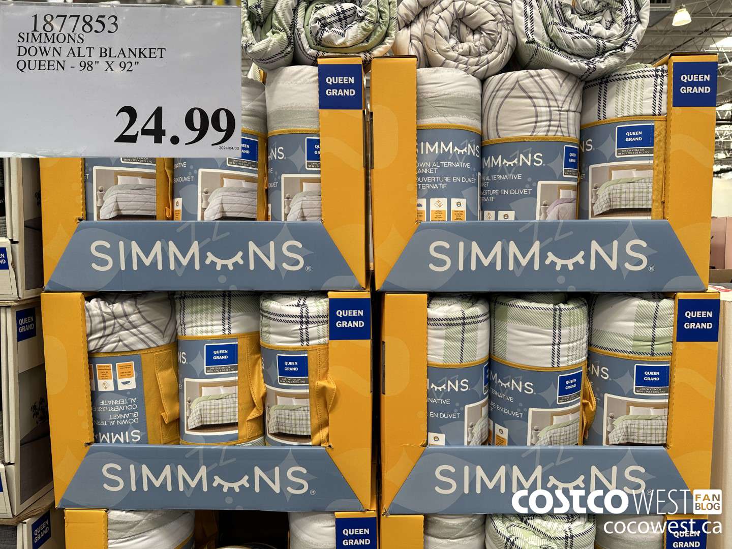 1877853 SIMMONS DOWN ALT BLANKET QUEEN 98