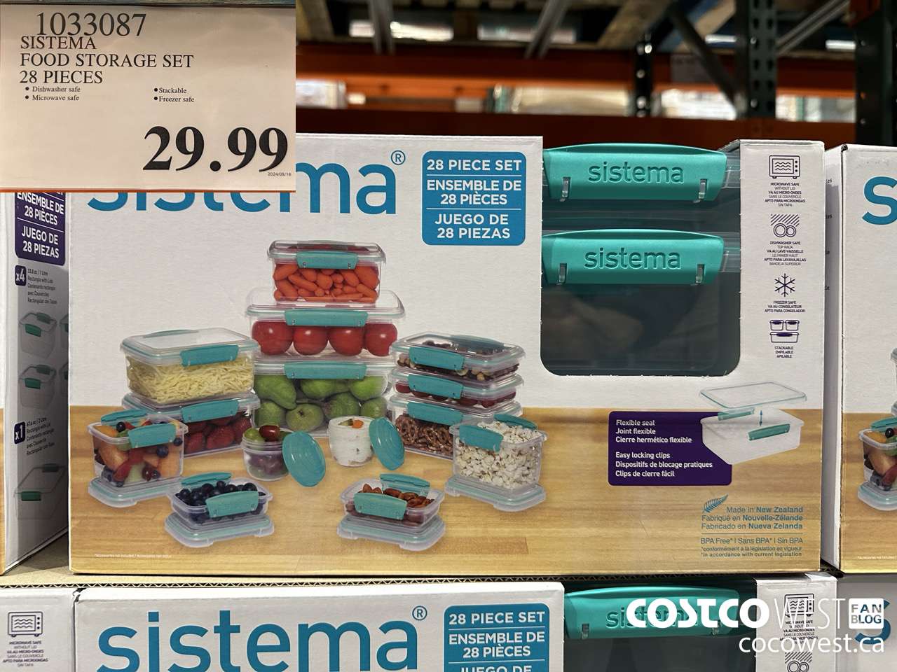 1033087 SISTEMA FOOD STORAGE SET 28 PIECE $29.99