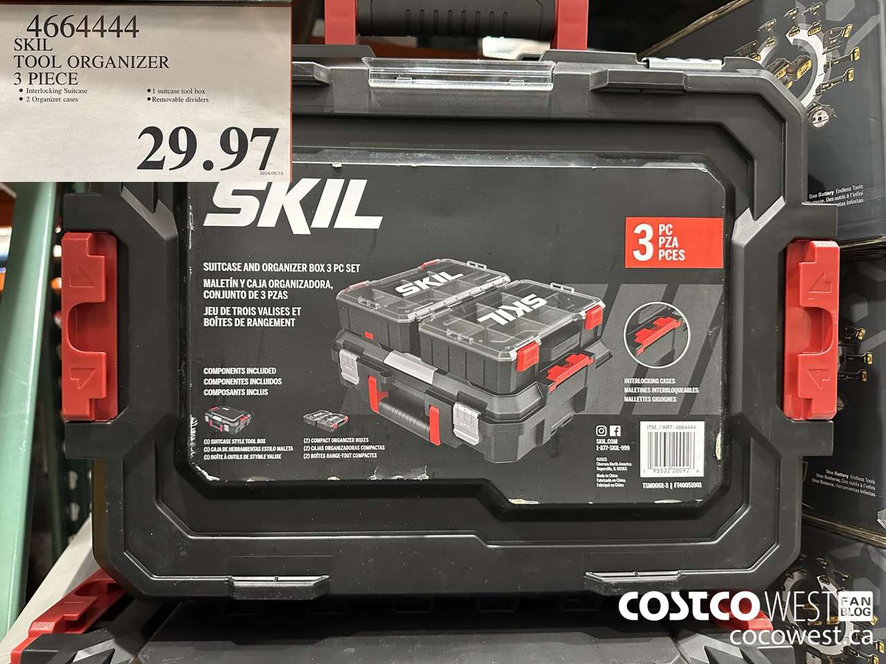 4664444 SKIL TOOL ORGANIZER 3 PIECE $29.97