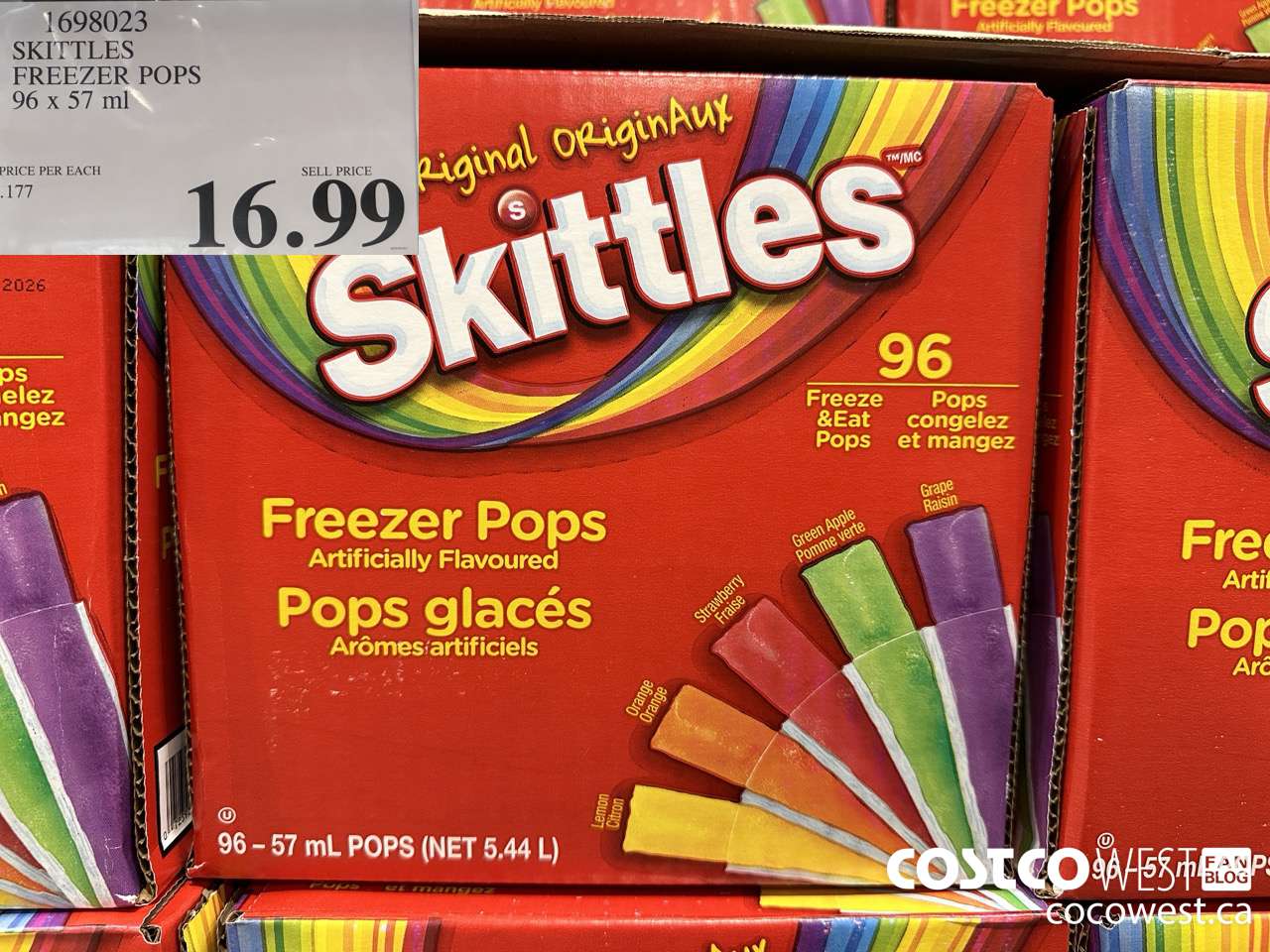 1698023 SKITTLES FREEZER POPS 96 x 57 ml $16.99