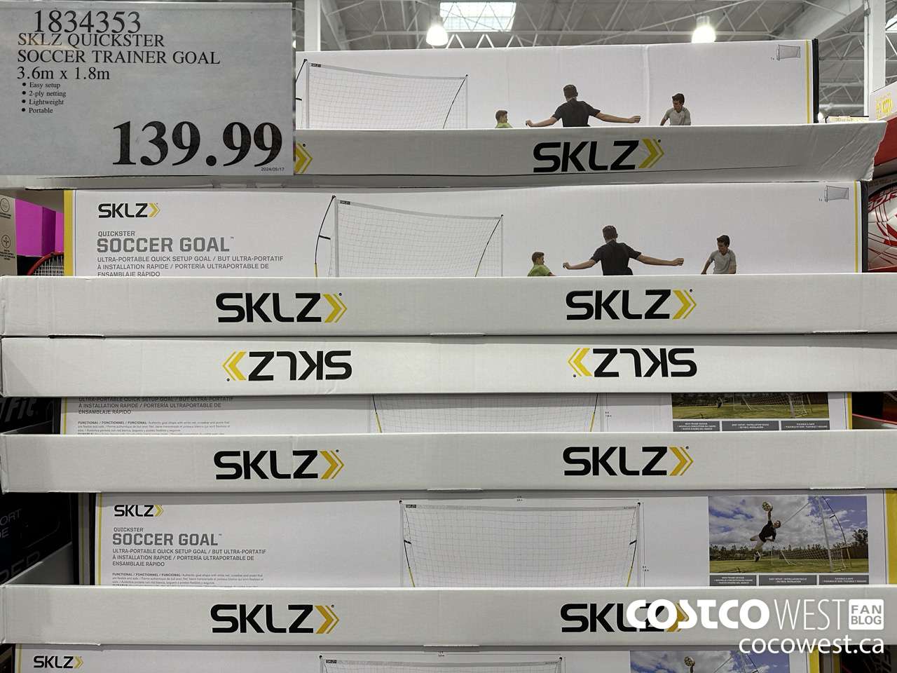 1834353 SKLZ QUICKSTER SOCCER TRAINER GOAL 3.6M X 1.8M $139.99