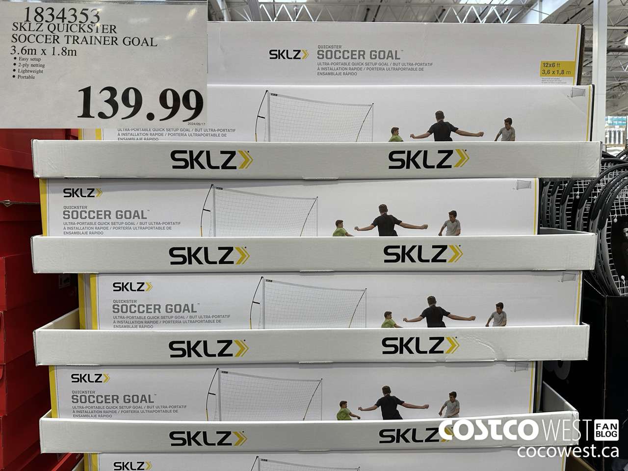 1834353 SKLZ QUICKSTER SOCCER TRAINER GOAL 3.6M X 1.8M $139.99