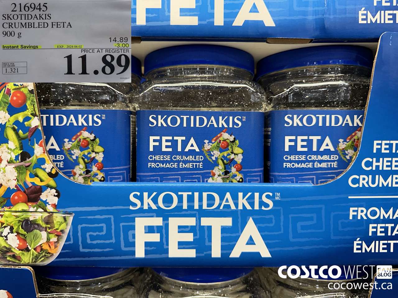 216945 SKOTIDAKIS CRUMBLED FETA 900 g ($3.00 INSTANT SAVINGS EXPIRES ON 2024-06-02) $11.89
