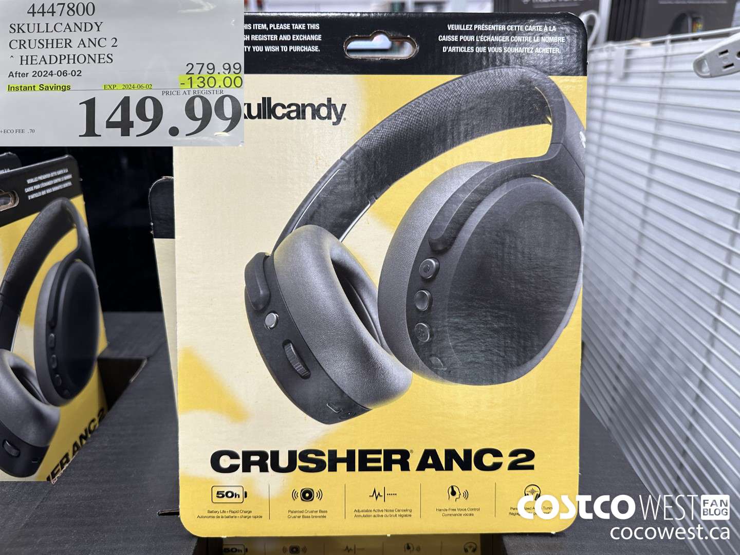 4447800 SKULLCANDY CRUSHER ANC 2 HEADPHONES ($130.00 INSTANT SAVINGS EXPIRES ON 2024-06-02) $149.99