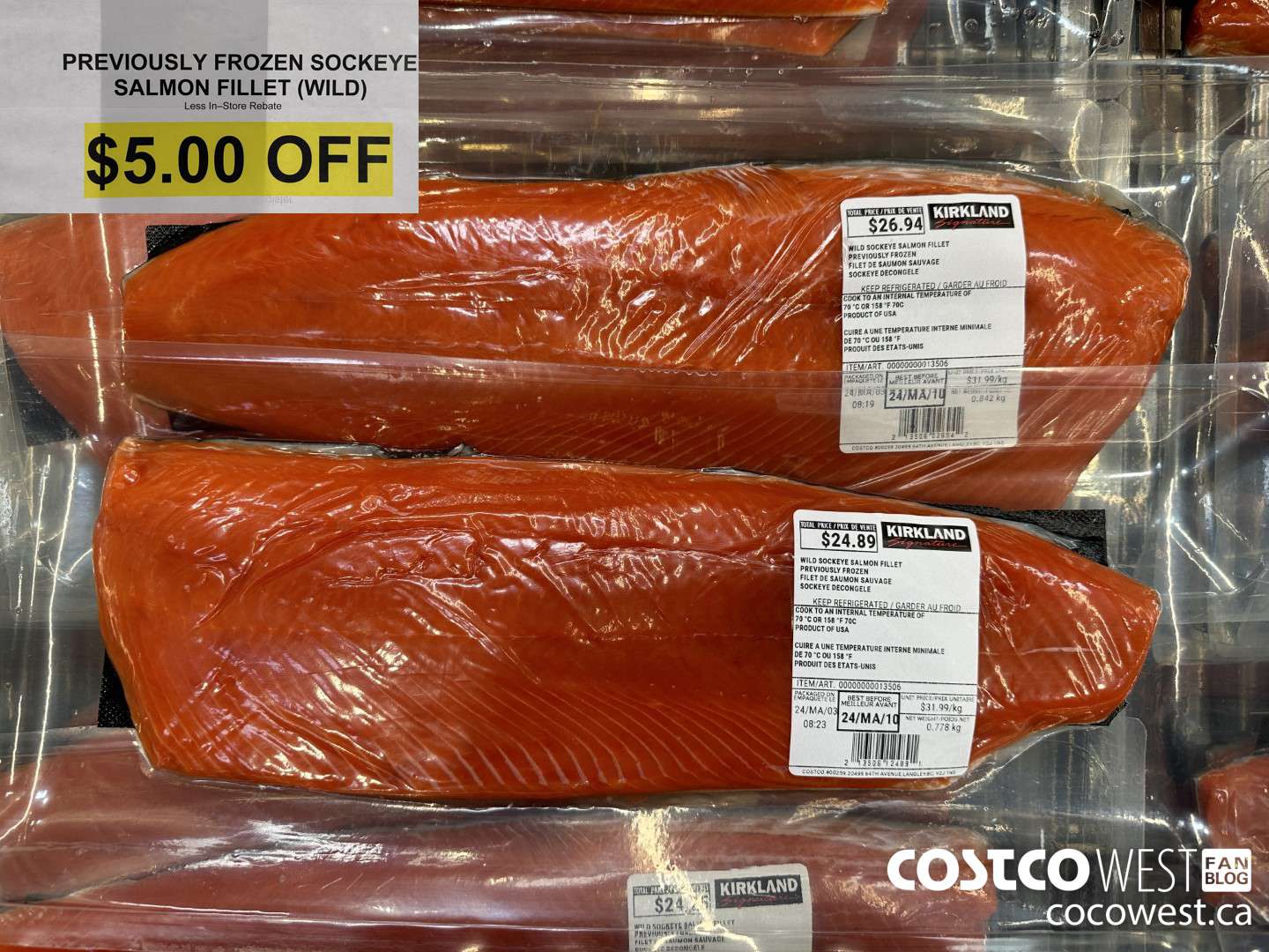 13506 SOCKEYE SALMON FILLETS PREVIOUSLY FROZEN (WILD) ($5.00 INSTANT SAVINGS)