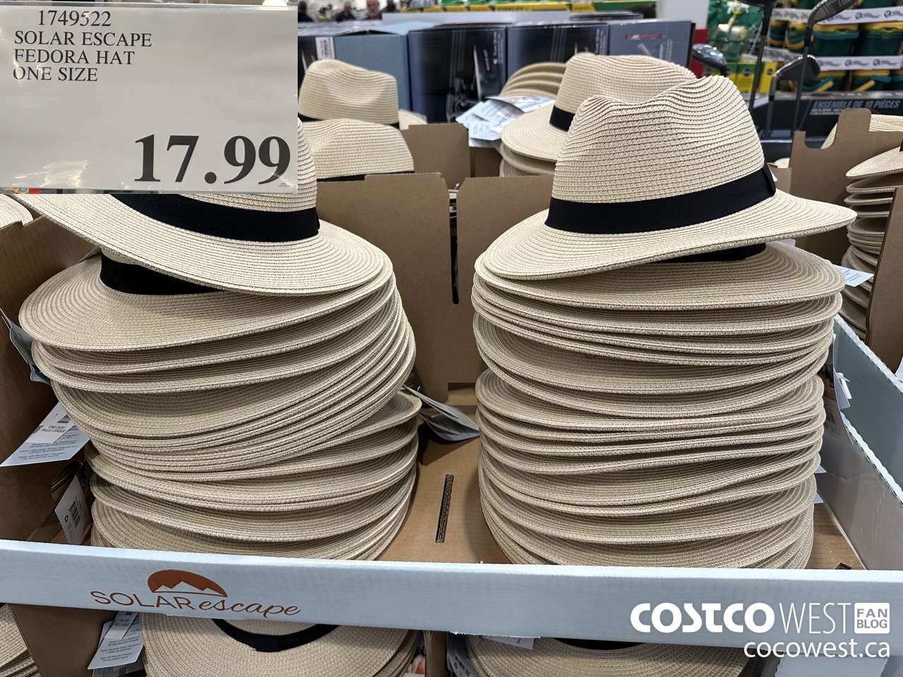 1749522 SOLAR ESCAPE FEDORA HAT ONE SIZE $17.99