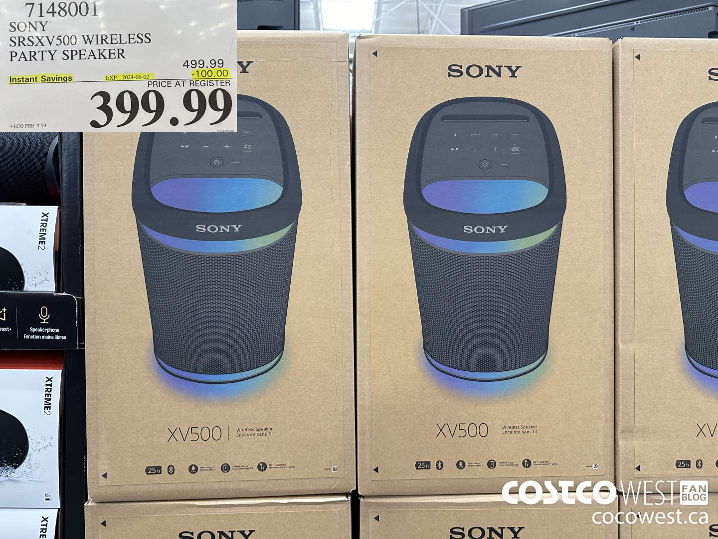 7148001 SONY SRSXV500 WIRELESS PARTY SPEAKER ($100.00 INSTANT SAVINGS EXPIRES ON 2024-06-02) $399.99