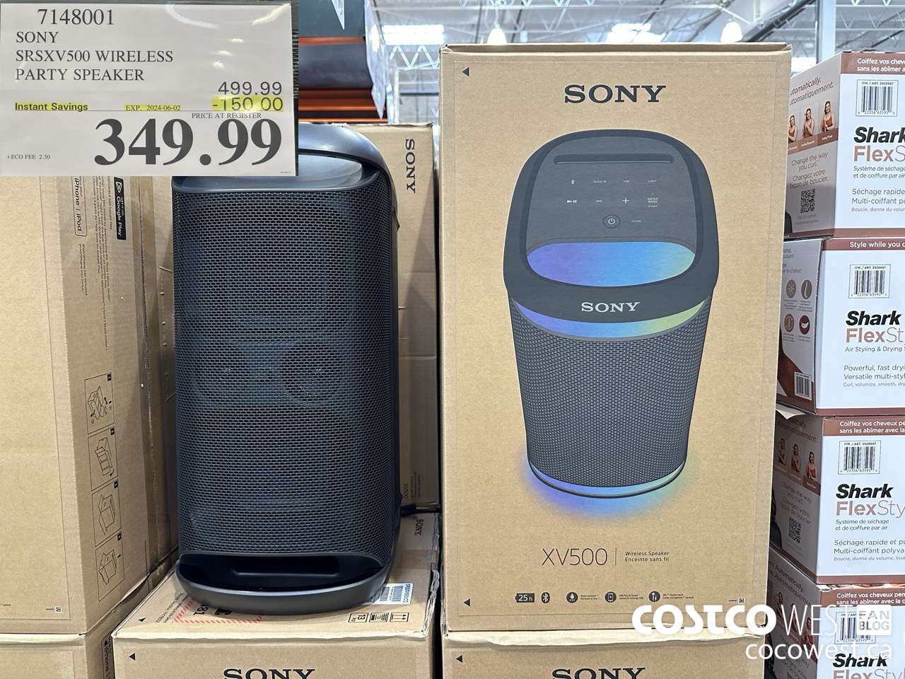 7148001 SONY SRSXV500 WIRELESS PARTY SPEAKER ($150.00 INSTANT SAVINGS EXPIRES ON 2024-06-02) $349.99