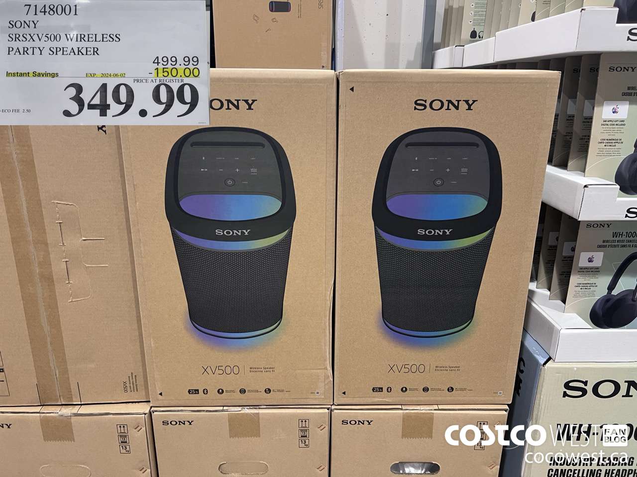 7148001 SONY SRSXV500 WIRELESS PARTY SPEAKER ($150.00 INSTANT SAVINGS EXPIRES ON 2024-06-02) $349.99