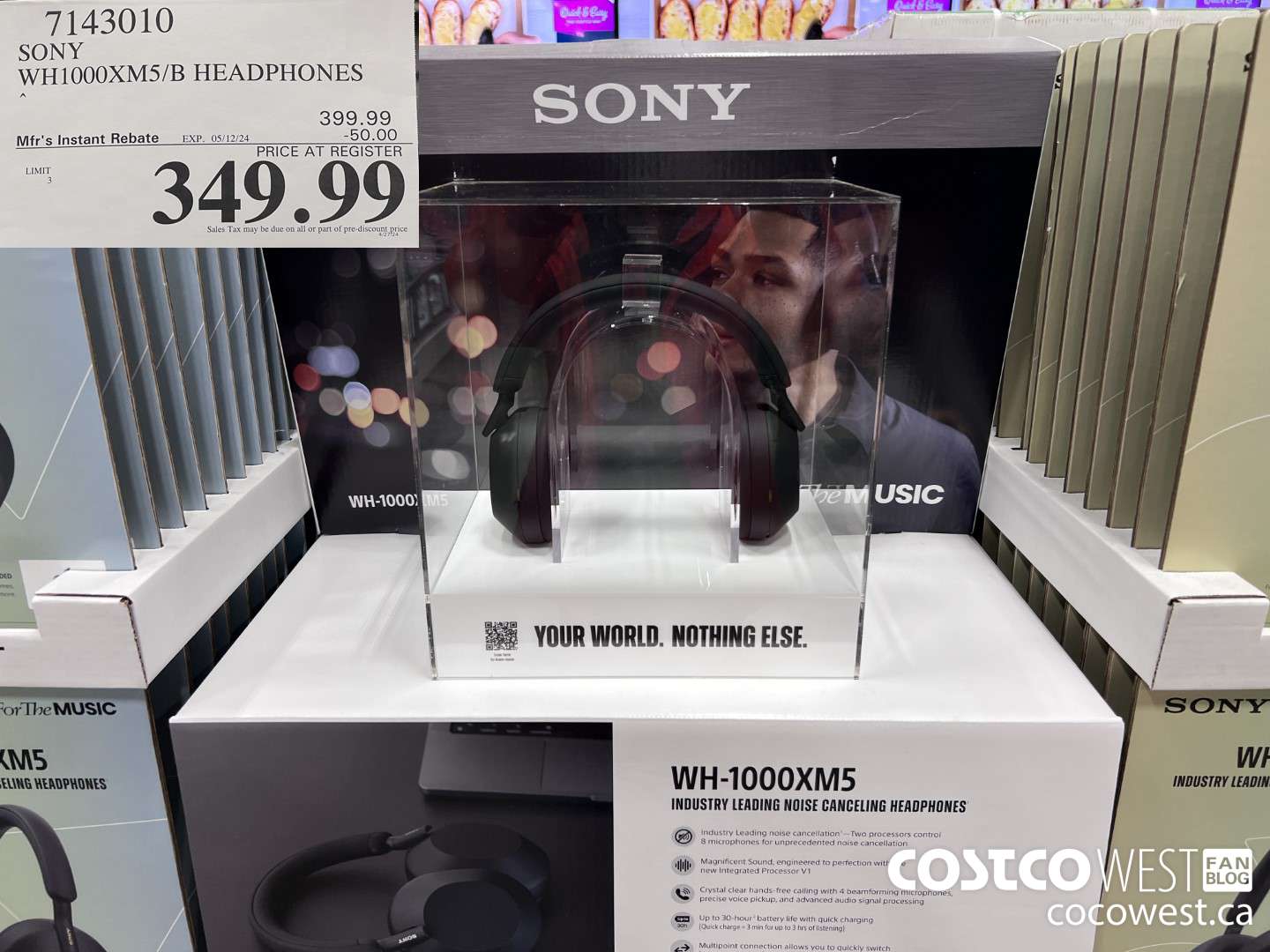 7143010 SONY WH1000XM5/B HEADPHONES ($50.00 INSTANT SAVINGS EXPIRES ON 2024-05-12) $349.99