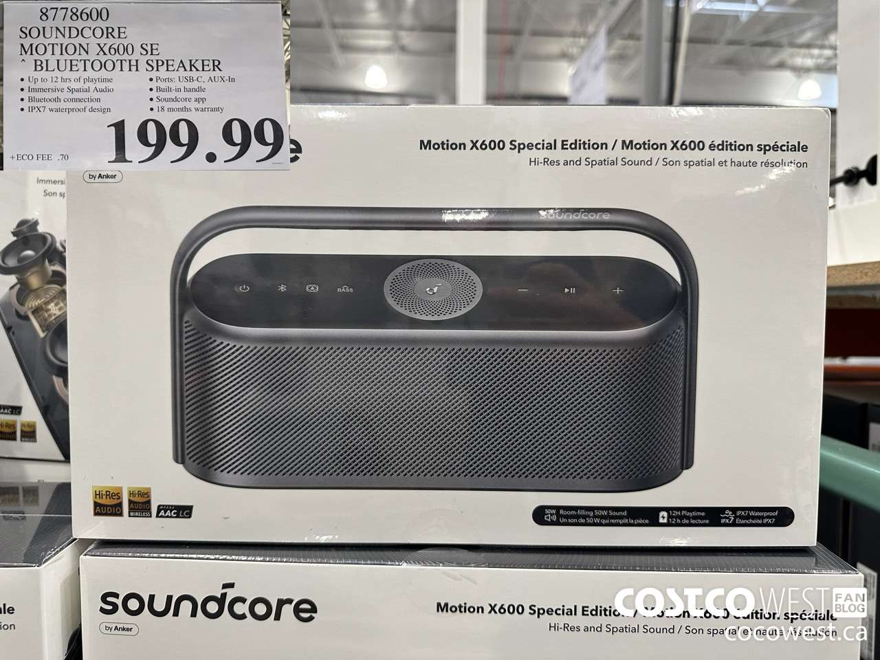 8778600 SOUNDCORE MOTION X600 SE BLUETOOTH SPEAKER $199.99
