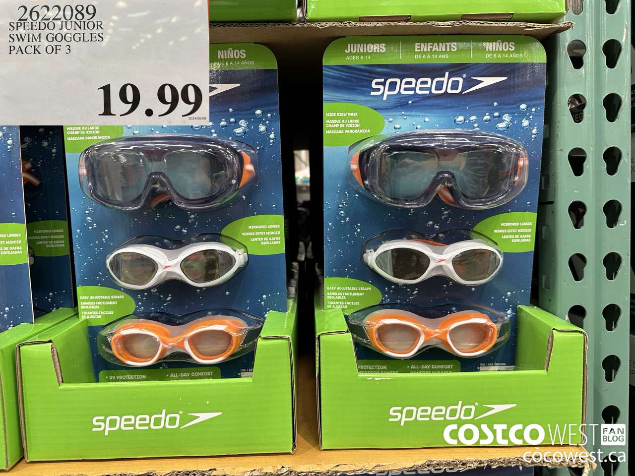 2622089 SPEEDO JUNIOR GOGGLE 3PK $19.99