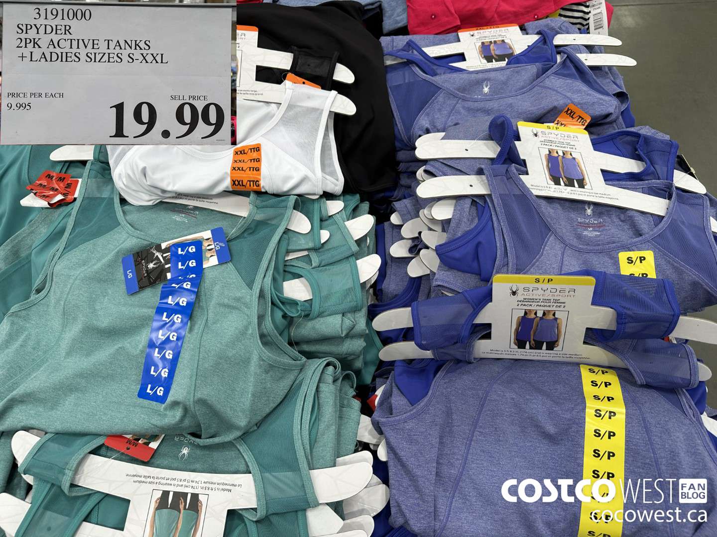 3191000 SPYDER 2PK ACTIVE TANKS LADIES SIZES S-XXL $19.99