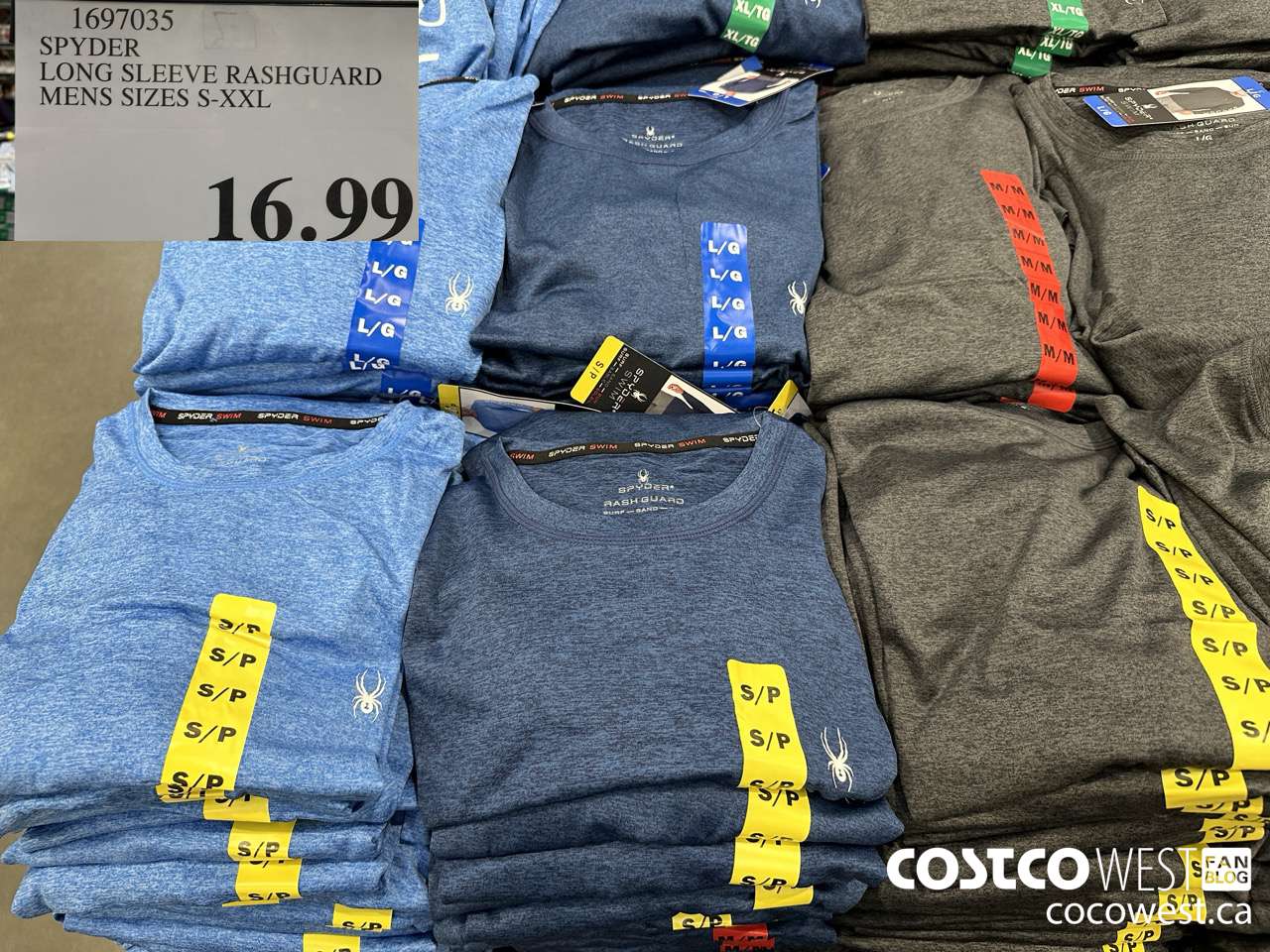 1697035 SPYDER LONG SLEEVE RASHGUARD MENS SIZES S-XXL $16.99