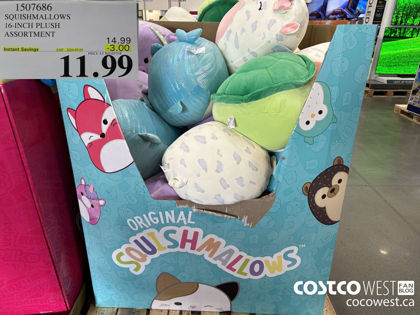 1507686 SQUISHMALLOWS 16 INCH PLUSH ASSORTMENT ($3.00 INSTANT SAVINGS EXPIRES ON 2024-05-05) $11.99