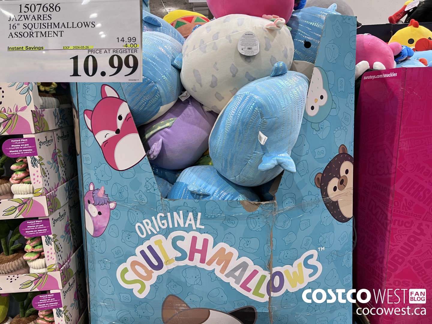1507686 SQUISHMALLOWS 16 INCH PLUSH ASSORTMENT ($4.00 INSTANT SAVINGS EXPIRES ON 2024-05-26) $10.99