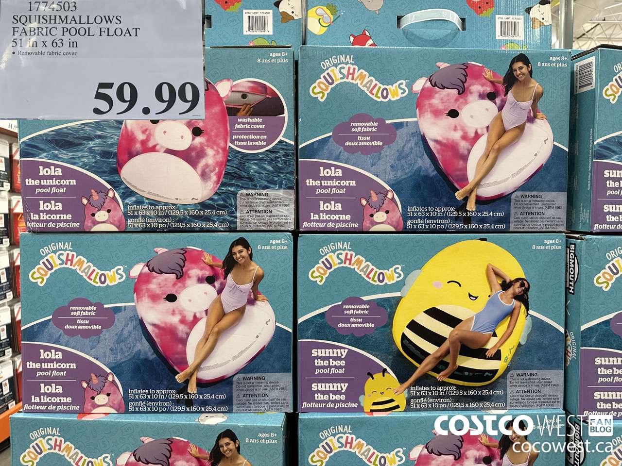 1774503 SQUISHMALLOWS FABRIC POOL FLOAT  $59.99